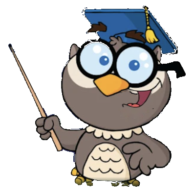 Owlvix owl mascot pointing